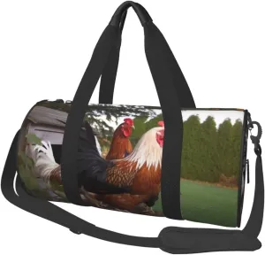Travel Duffle Bag Weekender Bags for Men Women with Shoe Compartment Large Capacity Weekender Overnight Bag Backyard Chickens Carry On Tote Bags Sport Gym Bag for Travel Yoga, Black, One Size