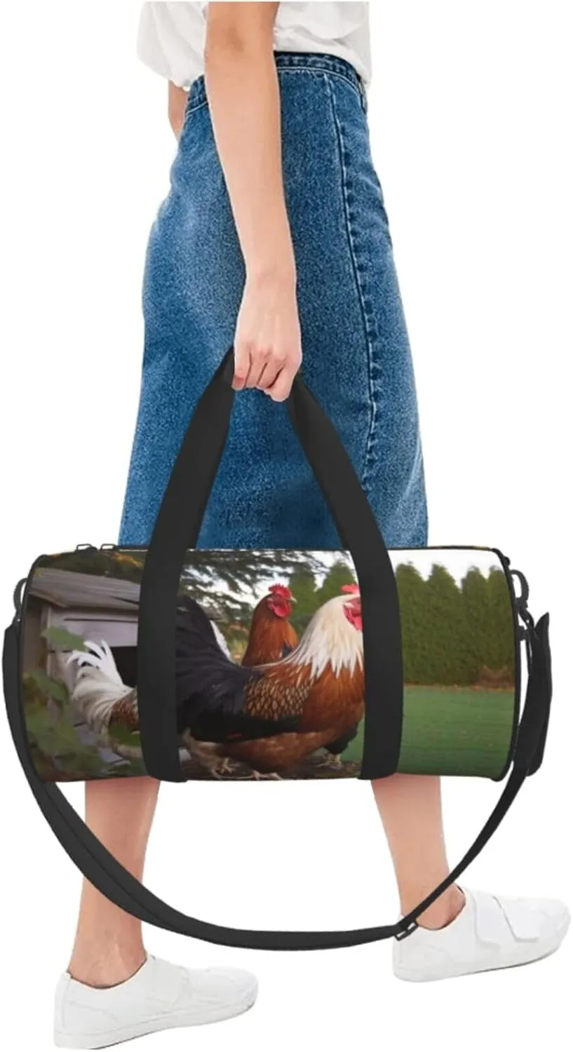 Travel Duffle Bag Weekender Bags For Men Women With Shoe Compartment Large Capacity Weekender Overnight Bag Backyard Chickens Carry On Tote Bags Sport Gym Bag For Travel Yoga