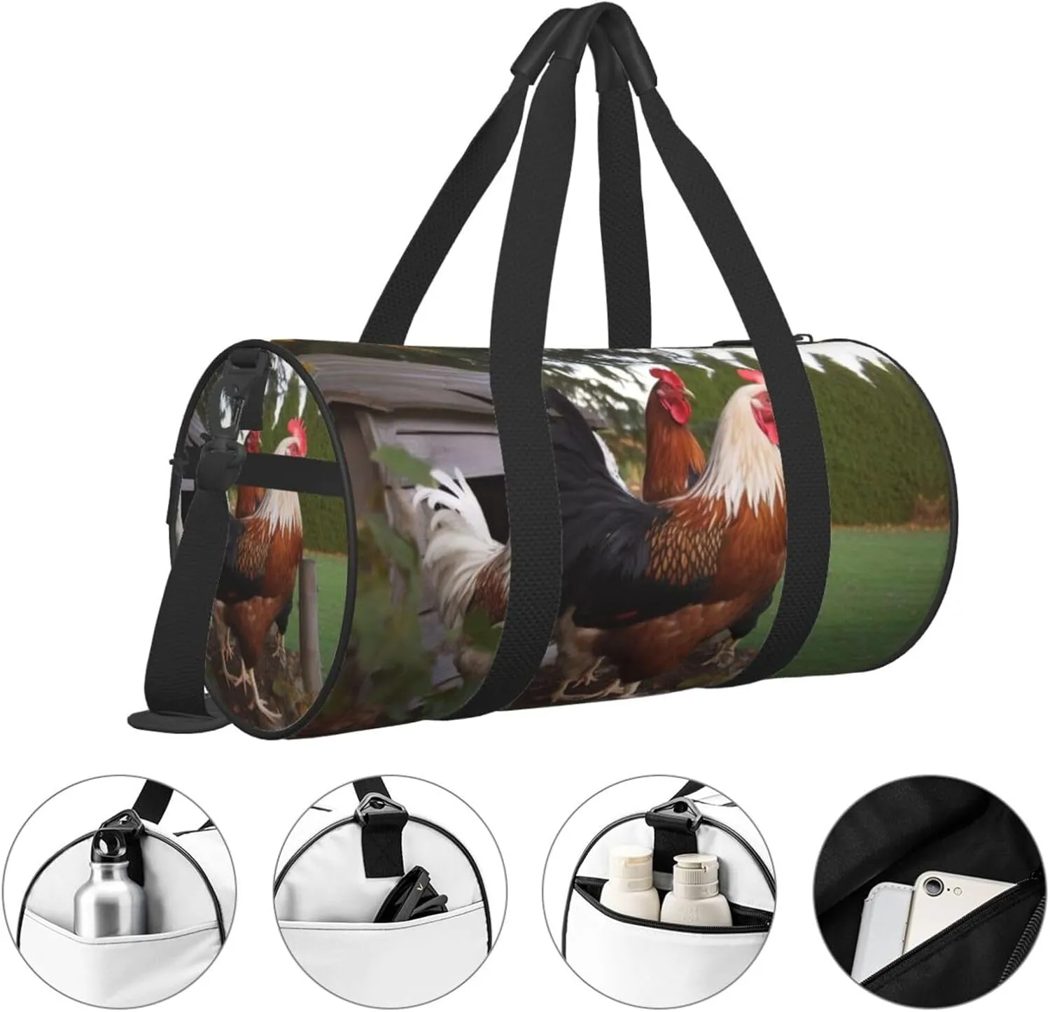 Travel Duffle Bag Weekender Bags For Men Women With Shoe Compartment Large Capacity Weekender Overnight Bag Backyard Chickens Carry On Tote Bags Sport Gym Bag For Travel Yoga
