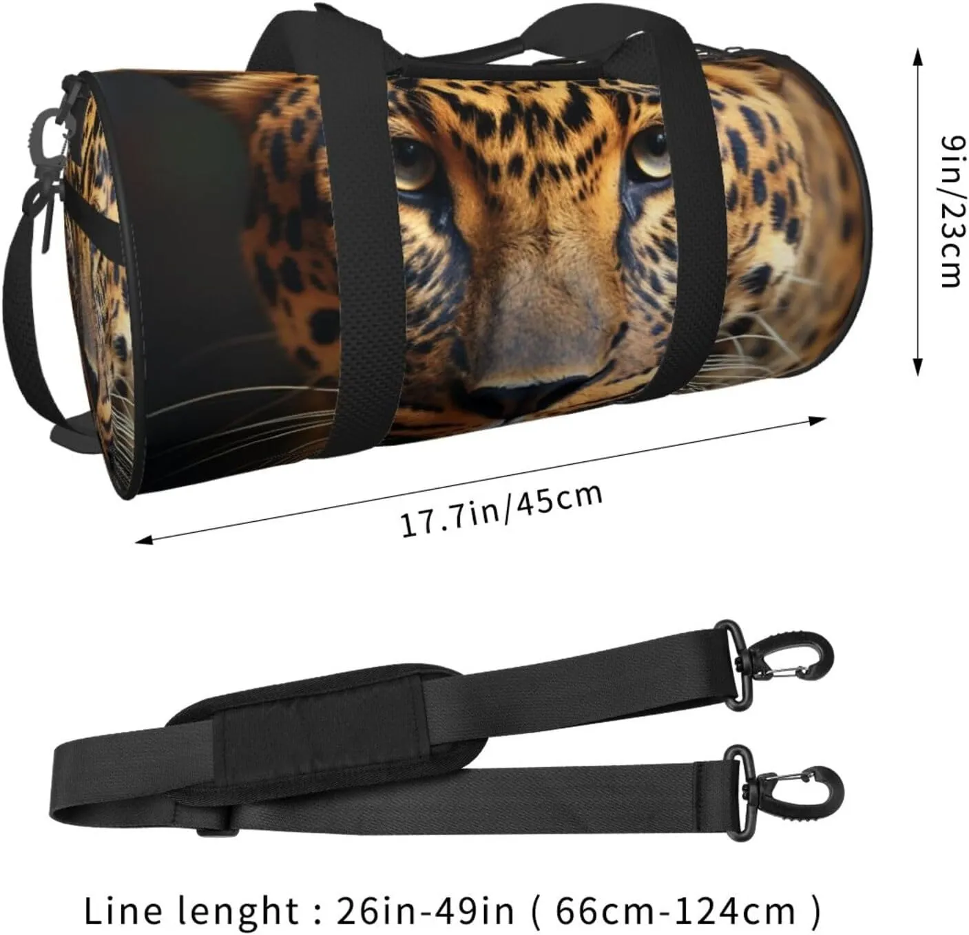 Travel Duffle Bag Weekender Bags for Men Women with Shoe Compartment Large Capacity Weekender Overnight Bag Black & Brown Leopard Carry On Tote Bags Sport Gym Bag for Travel Yoga