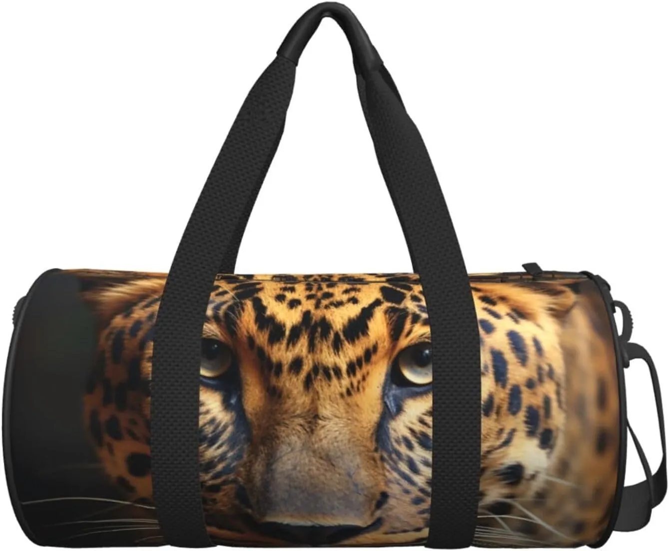 Travel Duffle Bag Weekender Bags for Men Women with Shoe Compartment Large Capacity Weekender Overnight Bag Black & Brown Leopard Carry On Tote Bags Sport Gym Bag for Travel Yoga