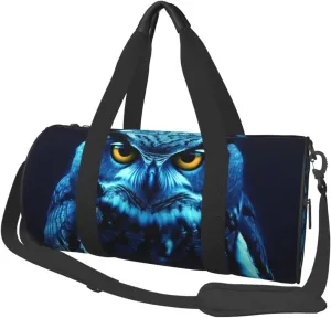 Travel Duffle Bag Weekender Bags For Men Women With Shoe Compartment Large Capacity Weekender Overnight Bag Blue Owl Carry On Tote Bags Sport Gym Bag For Travel Yoga