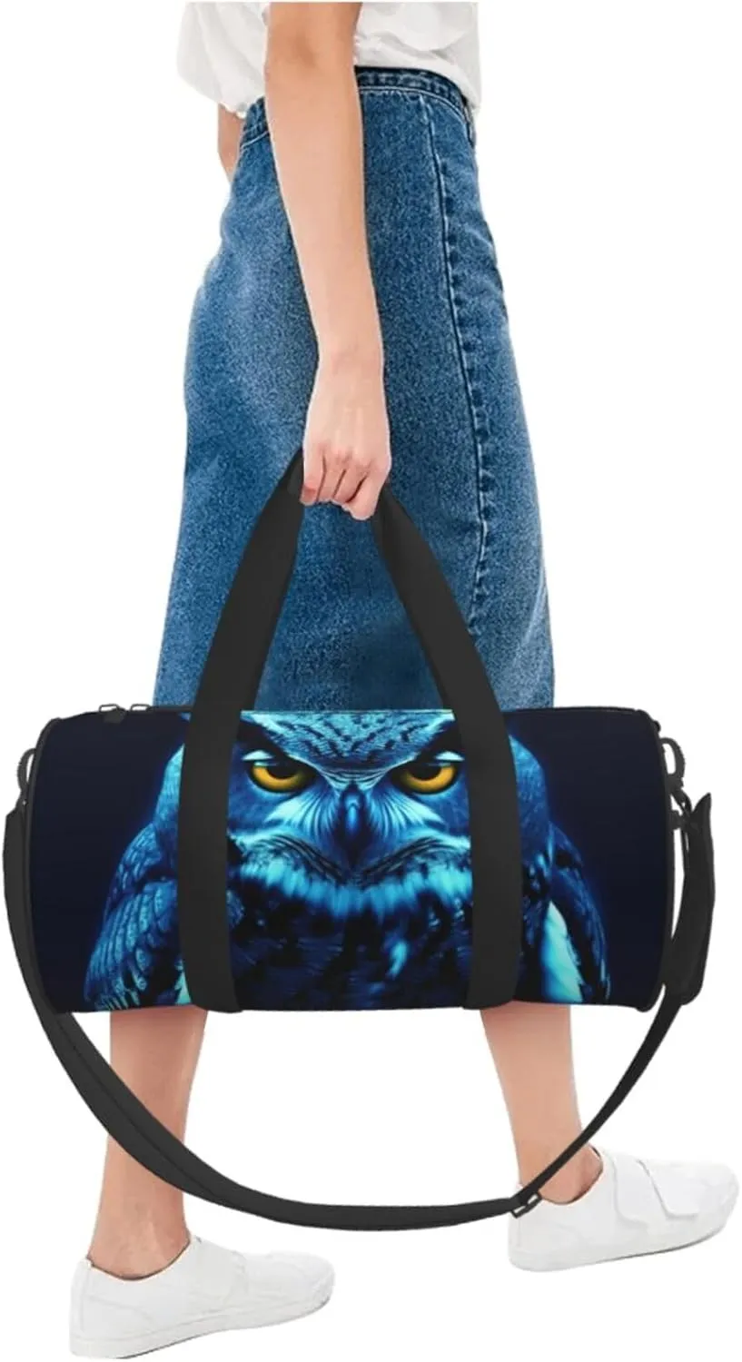 Travel Duffle Bag Weekender Bags For Men Women With Shoe Compartment Large Capacity Weekender Overnight Bag Blue Owl Carry On Tote Bags Sport Gym Bag For Travel Yoga