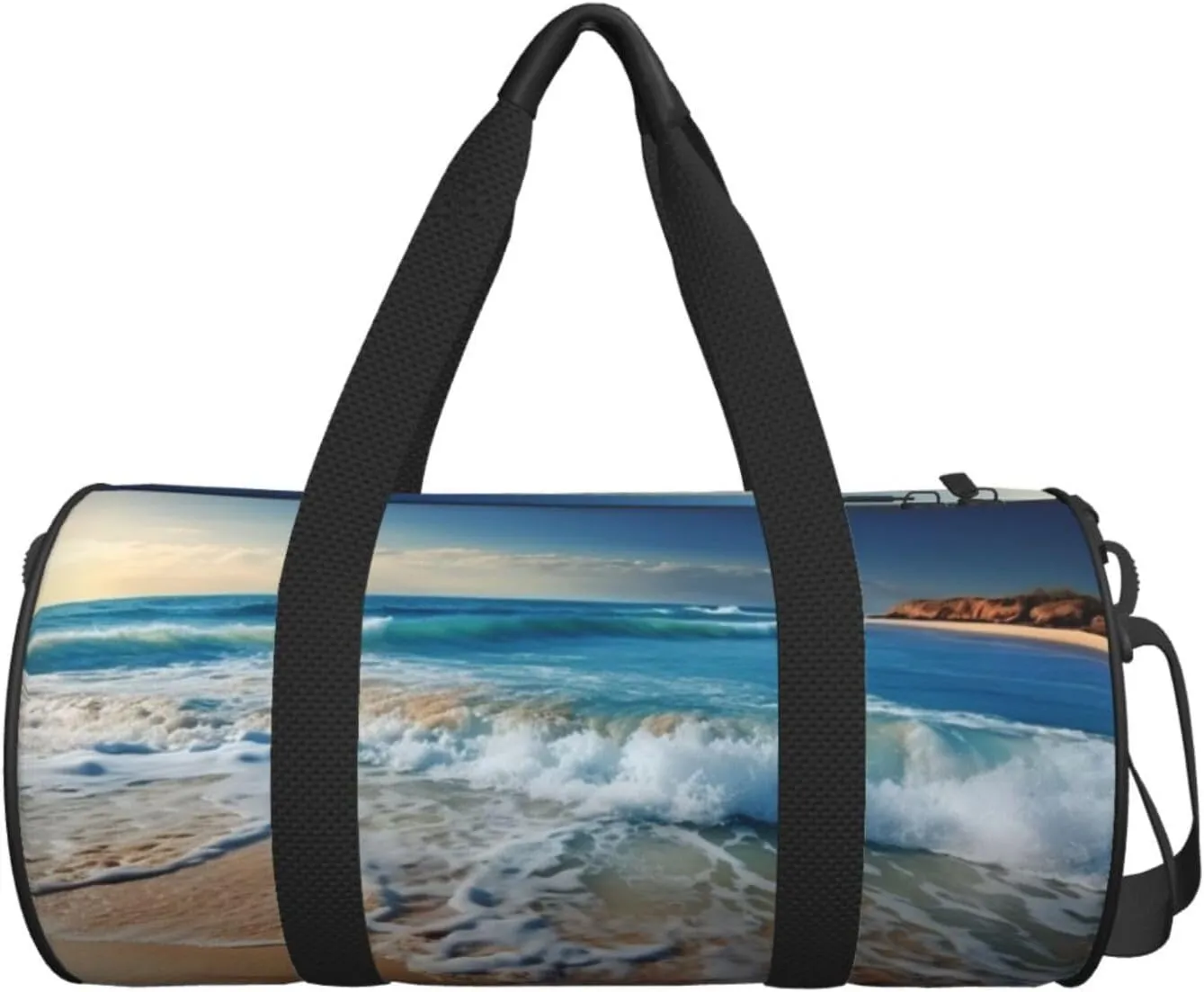 Travel Duffle Bag Weekender Bags For Men Women With Shoe Compartment Large Capacity Weekender Overnight Bag Blue Sea Sandy Beach Carry On Tote Bags Sport Gym Bag For Travel Yoga