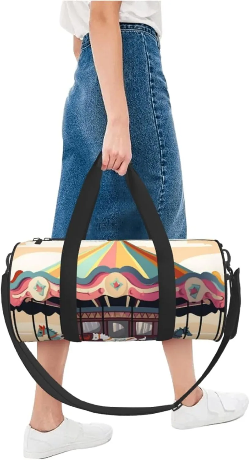 Travel Duffle Bag Weekender Bags for Men Women with Shoe Compartment Large Capacity Weekender Overnight Bag Carousel Carry On Tote Bags Sport Gym Bag for Travel Yoga