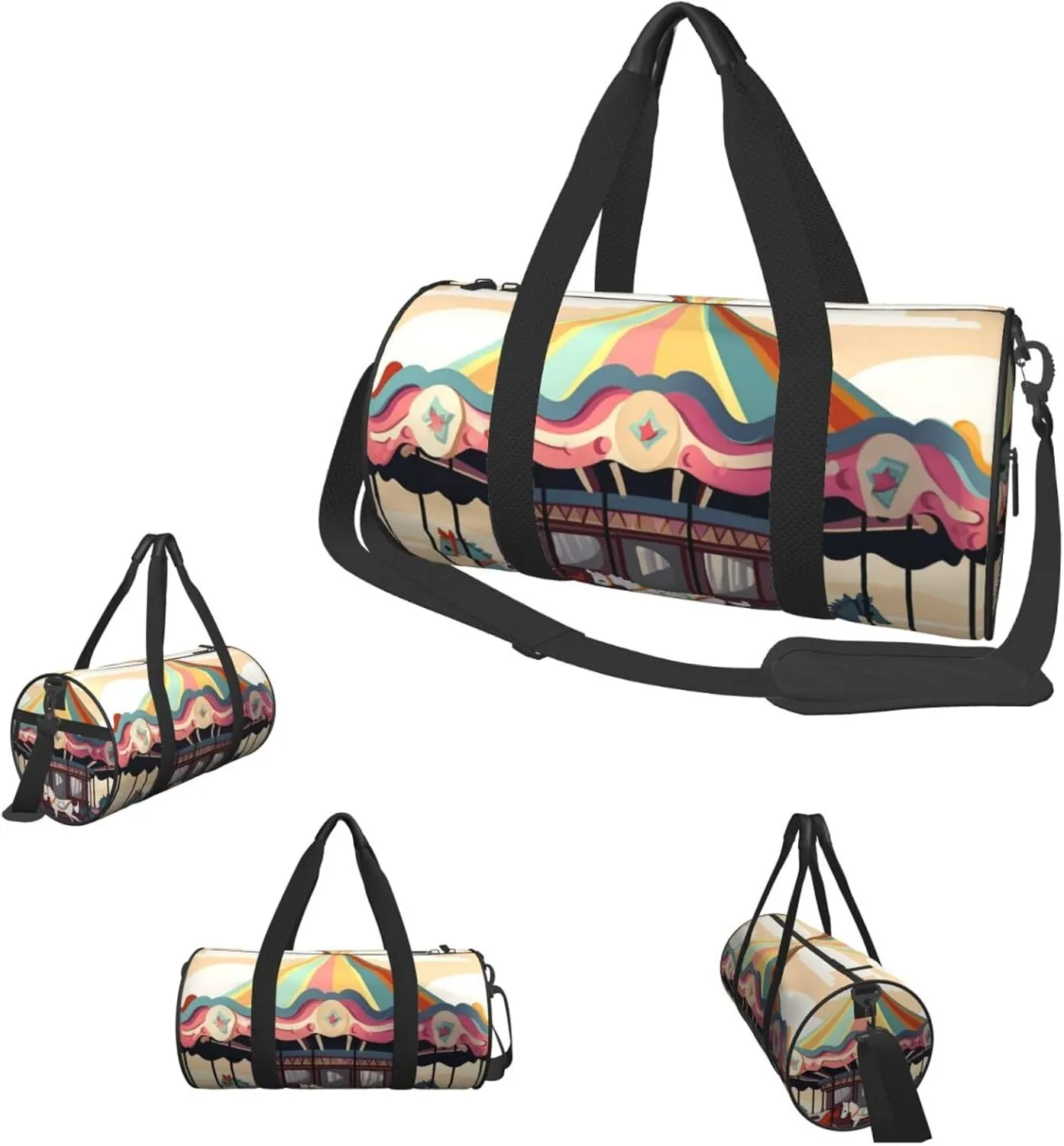 Travel Duffle Bag Weekender Bags for Men Women with Shoe Compartment Large Capacity Weekender Overnight Bag Carousel Carry On Tote Bags Sport Gym Bag for Travel Yoga