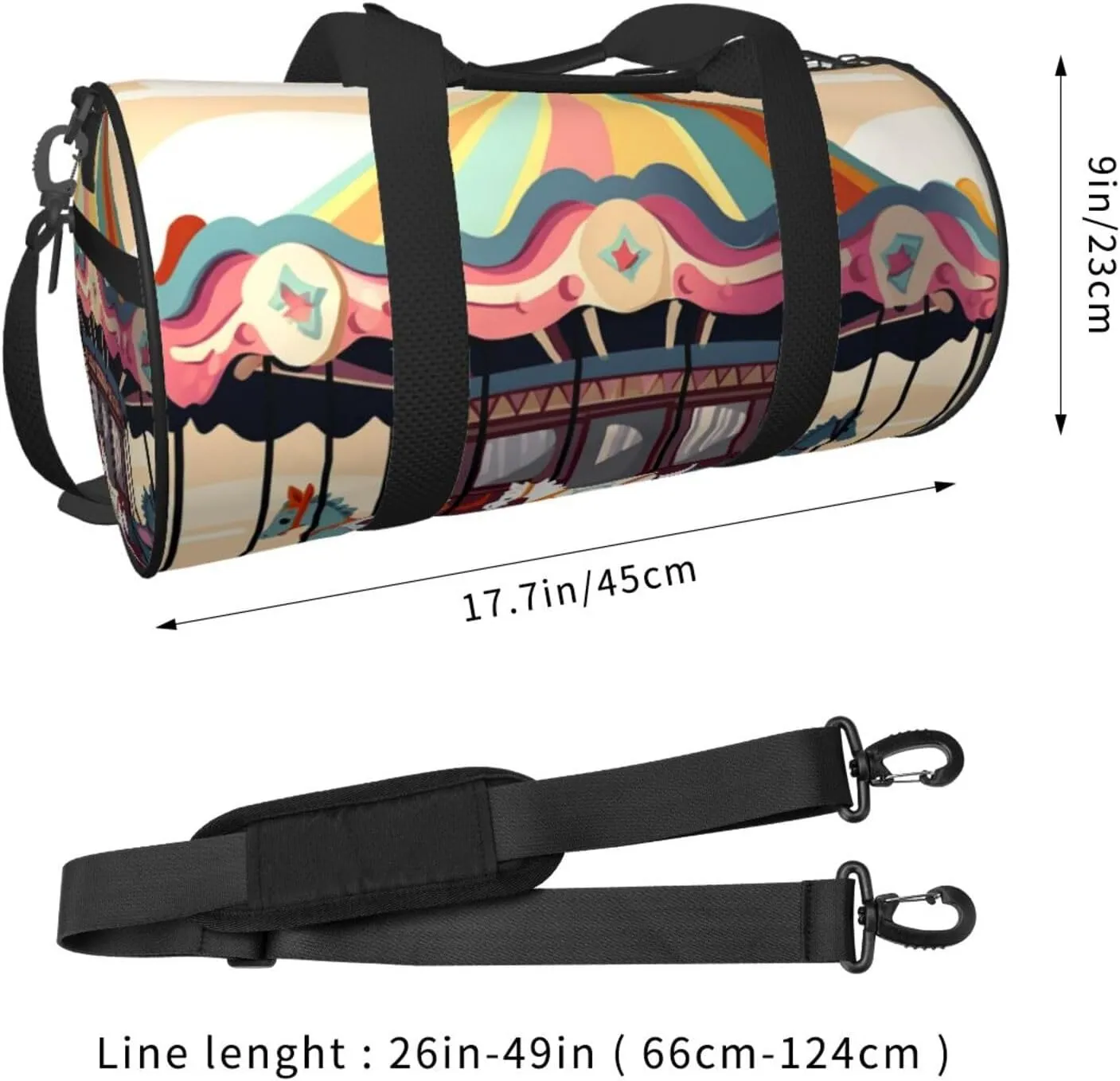 Travel Duffle Bag Weekender Bags for Men Women with Shoe Compartment Large Capacity Weekender Overnight Bag Carousel Carry On Tote Bags Sport Gym Bag for Travel Yoga