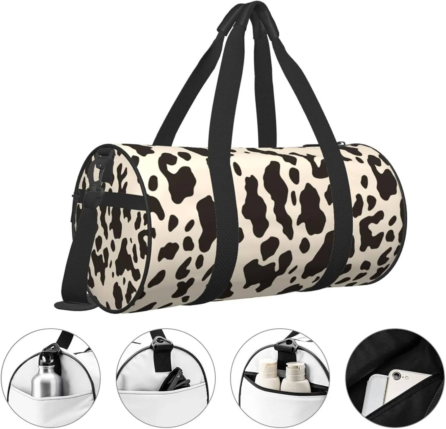 Travel Duffle Bag Weekender Bags For Men Women With Shoe Compartment Large Capacity Weekender Overnight Bag Cow Carry On Tote Bags Sport Gym Bag For Travel Yoga