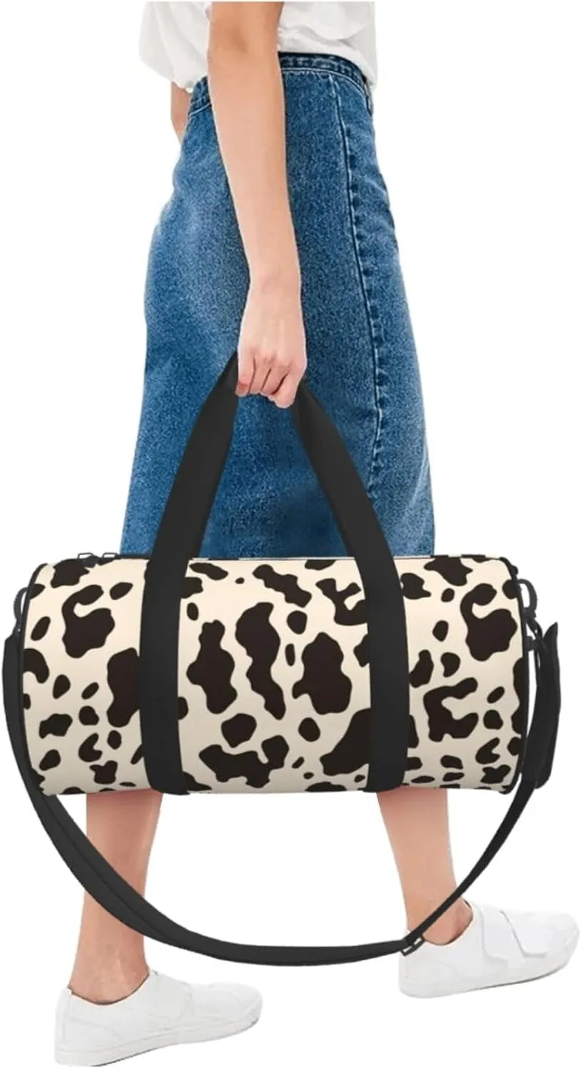 Travel Duffle Bag Weekender Bags For Men Women With Shoe Compartment Large Capacity Weekender Overnight Bag Cow Carry On Tote Bags Sport Gym Bag For Travel Yoga