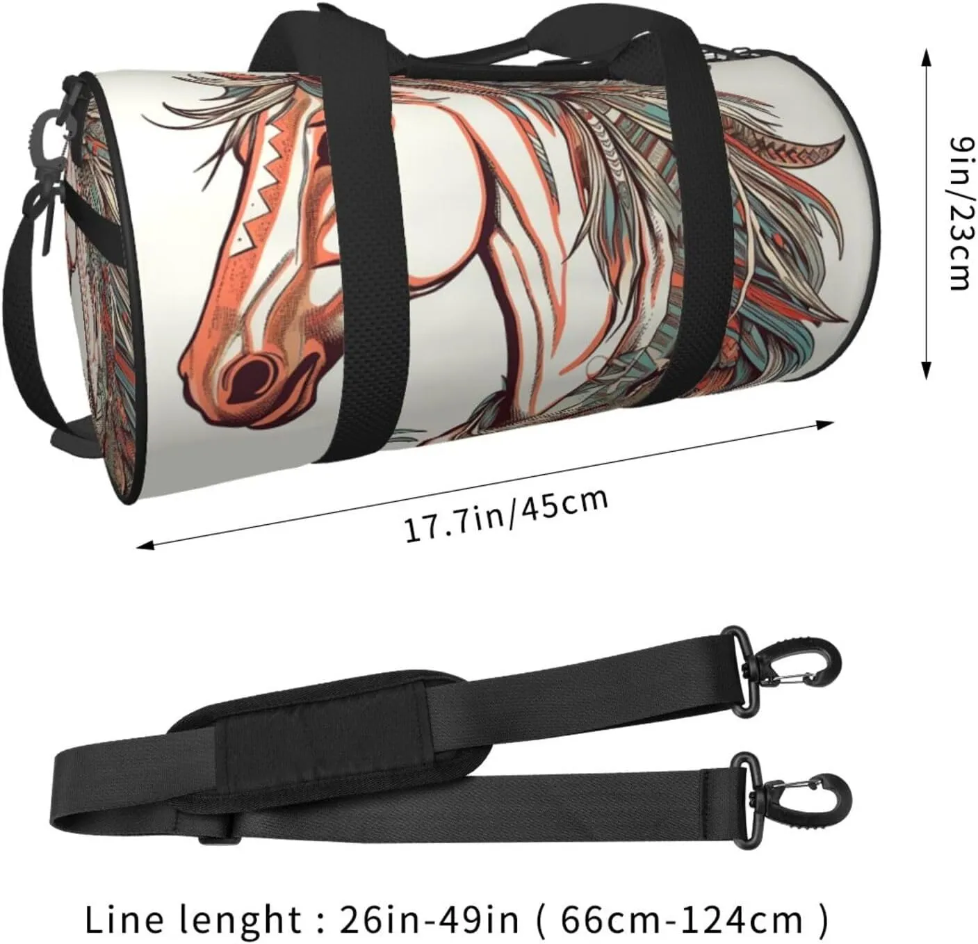Travel Duffle Bag Weekender Bags for Men Women with Shoe Compartment Large Capacity Weekender Overnight Bag Cupid Arrow Love Horse Carry On Tote Bags Sport Gym Bag for Travel Yoga