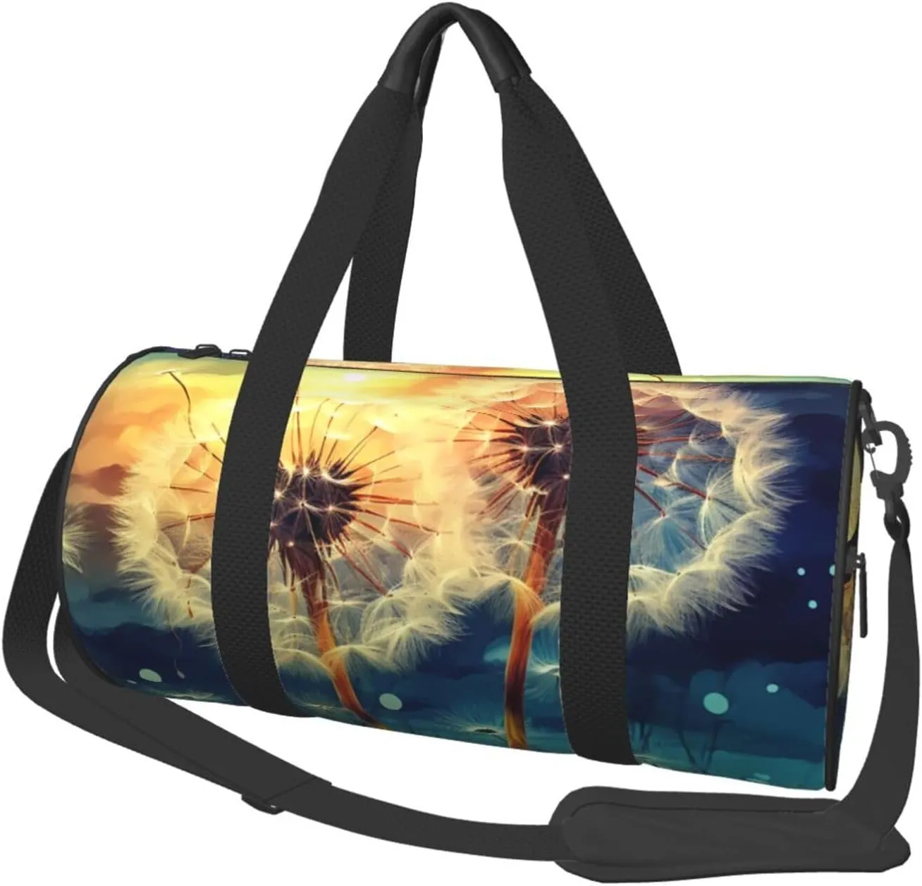 Travel Duffle Bag Weekender Bags for Men Women with Shoe Compartment Large Capacity Weekender Overnight Bag Dandelion DIY Drawing Paint Carry On Tote Bags Sport Gym Bag for Travel Yoga