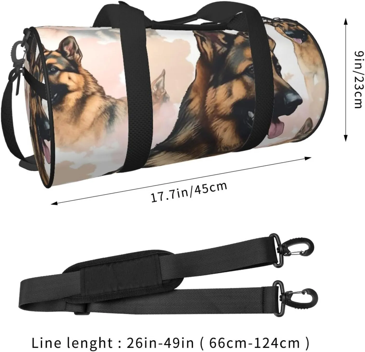 Travel Duffle Bag Weekender Bags for Men Women with Shoe Compartment Large Capacity Weekender Overnight Bag German Shepherd Dog Lovers Carry On Tote Bags Sport Gym Bag for Travel Yoga