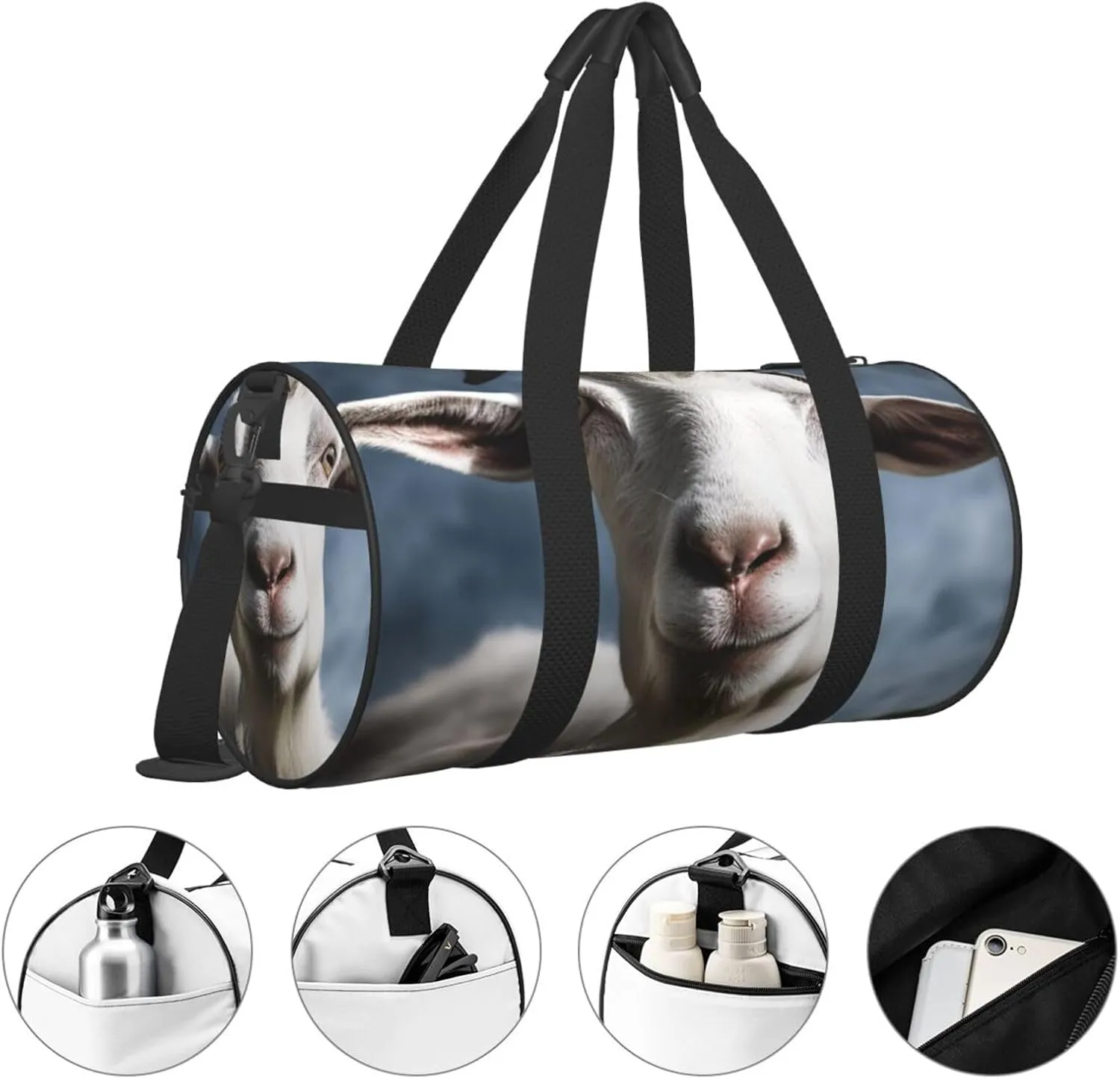 Travel Duffle Bag Weekender Bags For Men Women With Shoe Compartment Large Capacity Weekender Overnight Bag Goat Carry On Tote Bags Sport Gym Bag For Travel Yoga