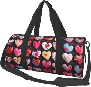 Travel Duffle Bag Weekender Bags For Men Women With Shoe Compartment Large Capacity Weekender Overnight Bag Heart Shapes Carry On Tote Bags Sport Gym Bag For Travel Yoga