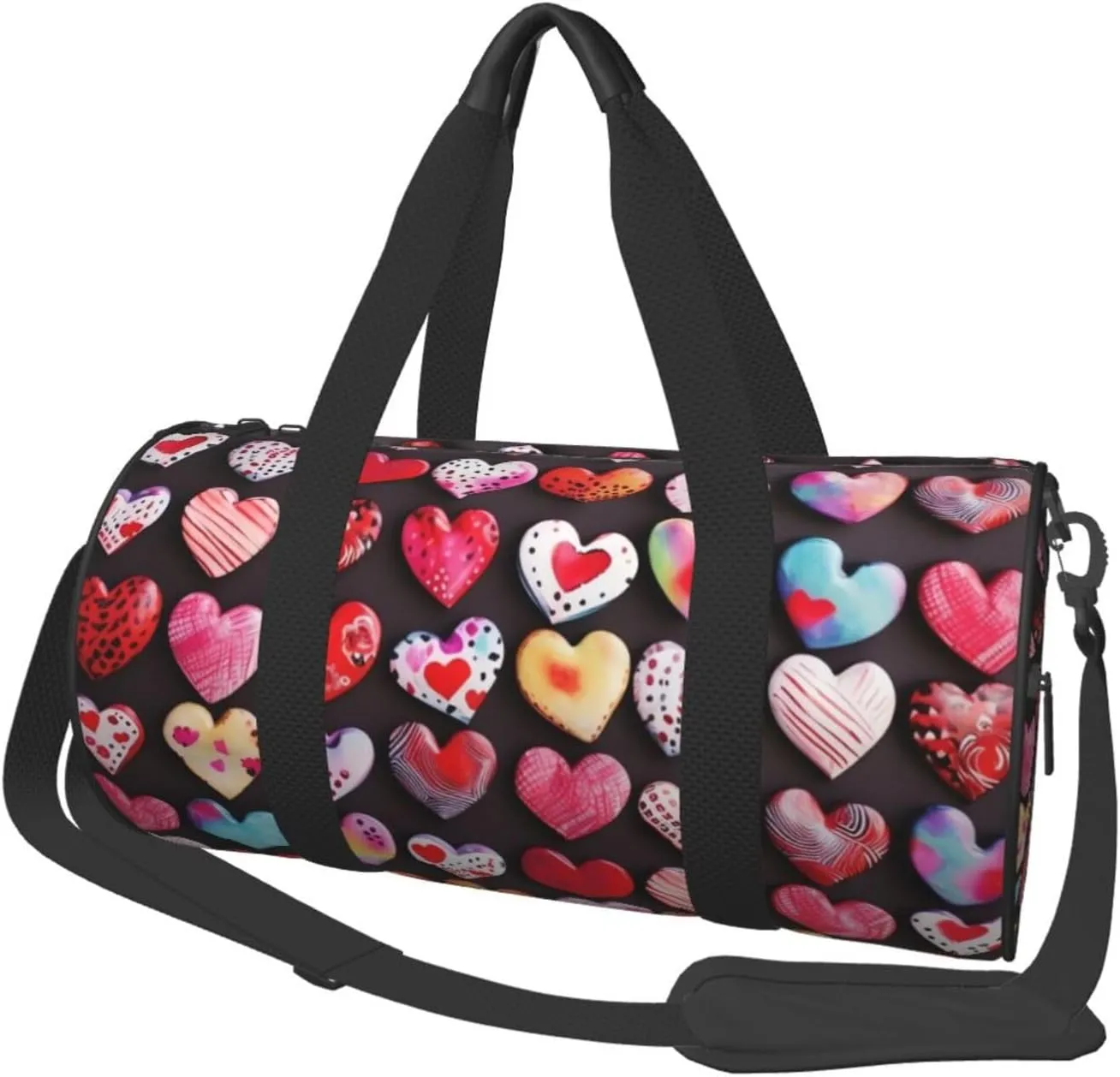 Travel Duffle Bag Weekender Bags For Men Women With Shoe Compartment Large Capacity Weekender Overnight Bag Heart Shapes Carry On Tote Bags Sport Gym Bag For Travel Yoga