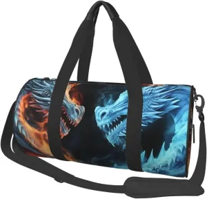 Travel Duffle Bag Weekender Bags For Men Women With Shoe Compartment Large Capacity Weekender Overnight Bag Ice And Fire Dragons Carry On Tote Bags Sport Gym Bag For Travel Yoga