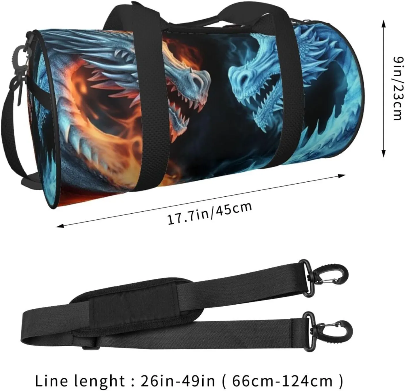 Travel Duffle Bag Weekender Bags For Men Women With Shoe Compartment Large Capacity Weekender Overnight Bag Ice And Fire Dragons Carry On Tote Bags Sport Gym Bag For Travel Yoga
