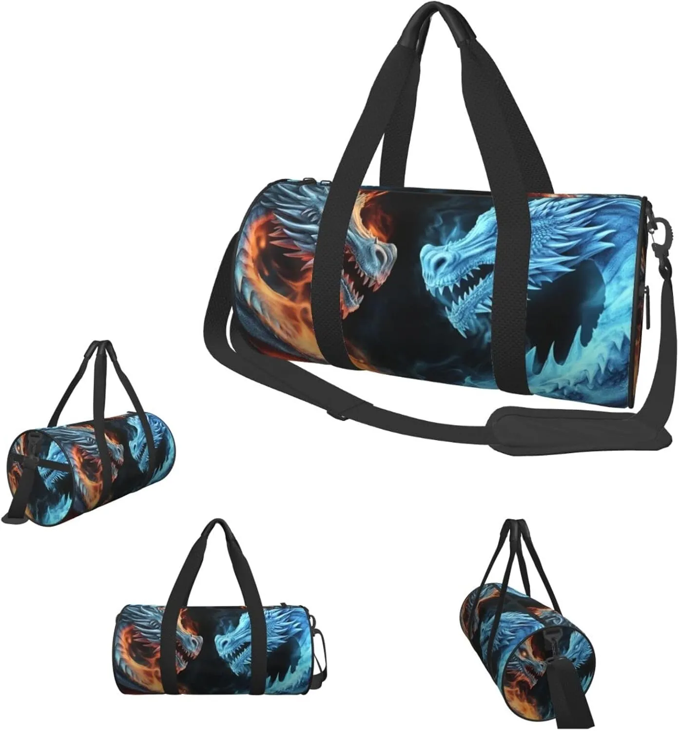 Travel Duffle Bag Weekender Bags For Men Women With Shoe Compartment Large Capacity Weekender Overnight Bag Ice And Fire Dragons Carry On Tote Bags Sport Gym Bag For Travel Yoga