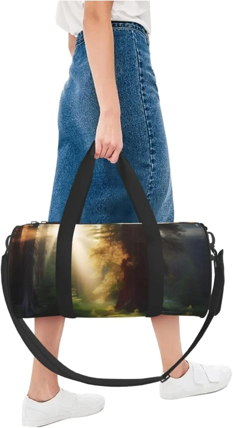 Travel Duffle Bag Weekender Bags For Men Women With Shoe Compartment Large Capacity Weekender Overnight Bag Morning Sunlight In Wilderness Carry On Tote Bags Sport Gym Bag For Travel Yoga