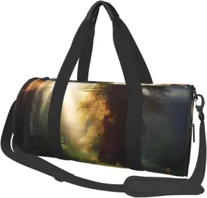 Travel Duffle Bag Weekender Bags For Men Women With Shoe Compartment Large Capacity Weekender Overnight Bag Morning Sunlight In Wilderness Carry On Tote Bags Sport Gym Bag For Travel Yoga