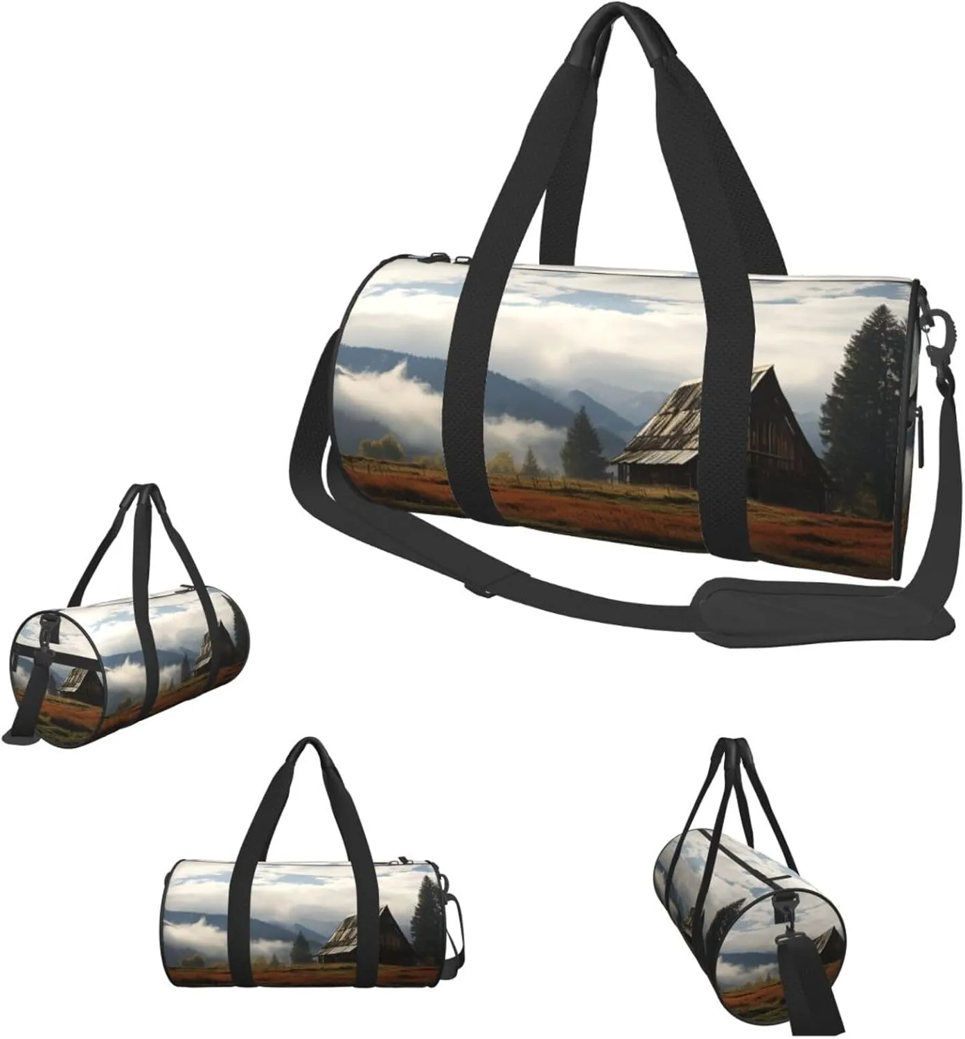 Travel Duffle Bag Weekender Bags For Men Women With Shoe Compartment Large Capacity Weekender Overnight Bag Old Barn Carry On Tote Bags Sport Gym Bag For Travel Yoga