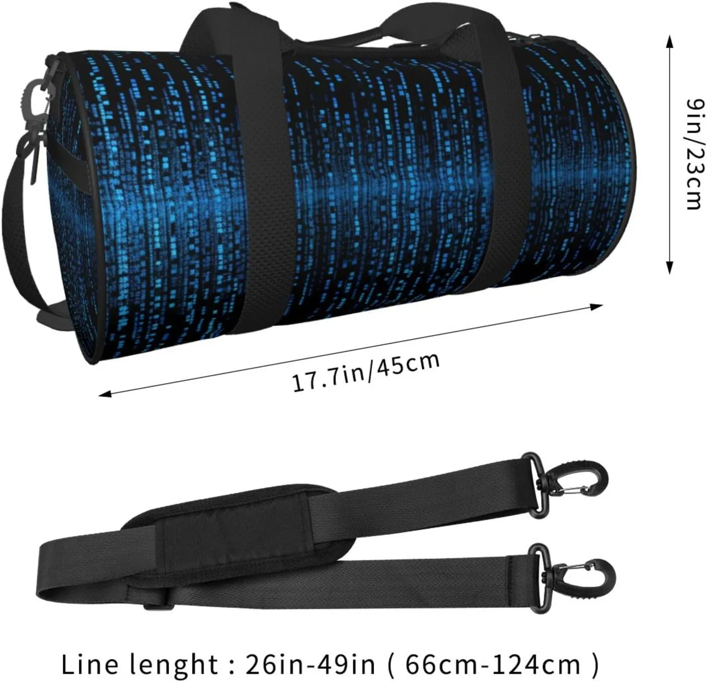 Travel Duffle Bag Weekender Bags for Men Women with Shoe Compartment Large Capacity Weekender Overnight Bag The Blue Binary Matrix Carry On Tote Bags Sport Gym Bag for Travel Yoga