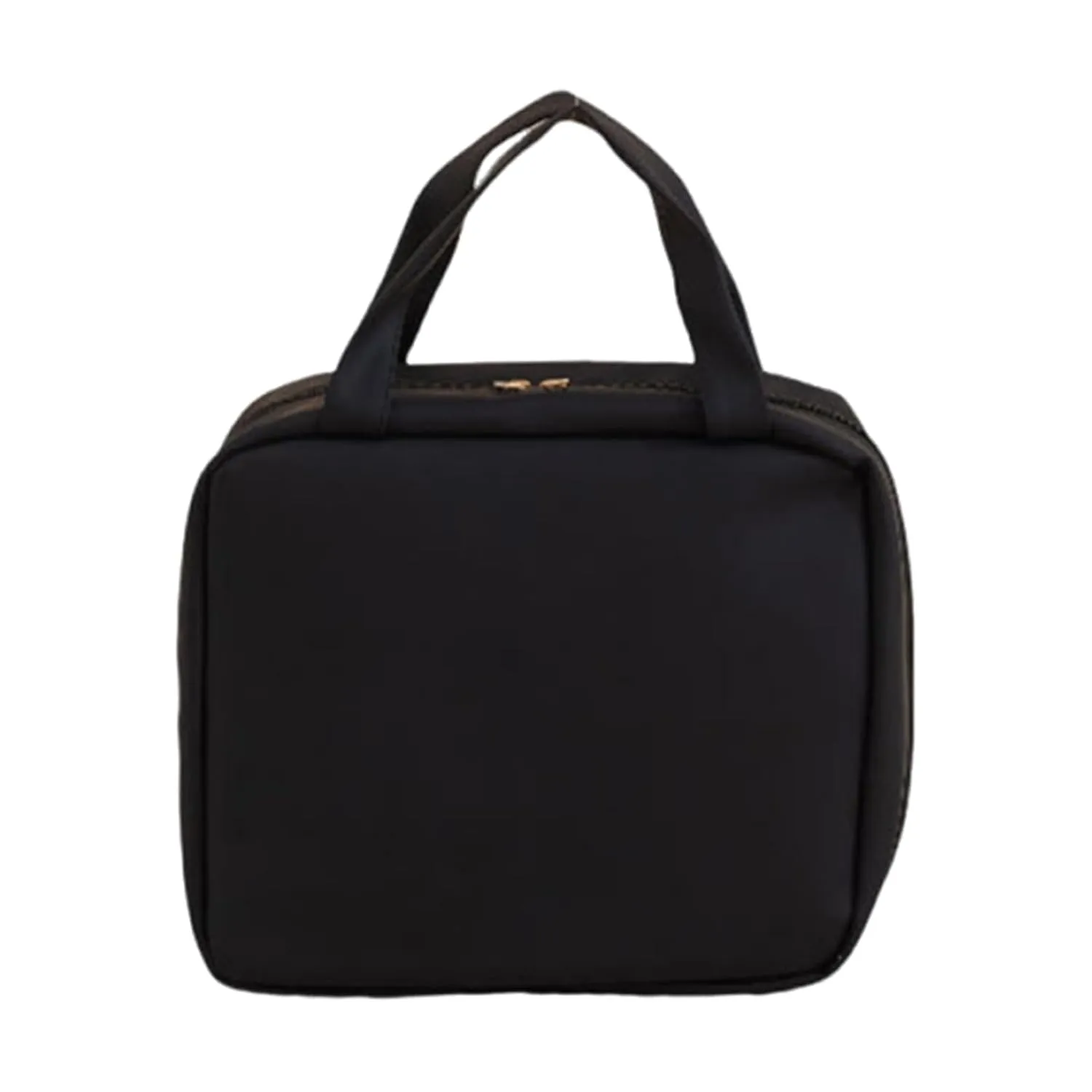 Travel Makeup Bag, Cosmetic Bag with LED Mirror, Adjustable Brightness 3 Lighting Modes, Large Capacity Open Flat Toiletry Bag Make up Organizer with Divider and Handle Black