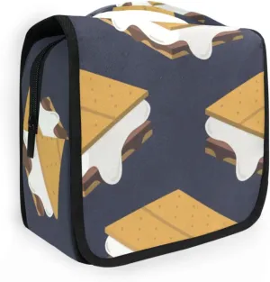 Travel Toiletry Bag Cosmetic Bag Graham Crackers Portable Hanging Cosmetic Case Traveling With Leakproof Compartment Makeup Toiletries Cosmetic Organizer for Women Men