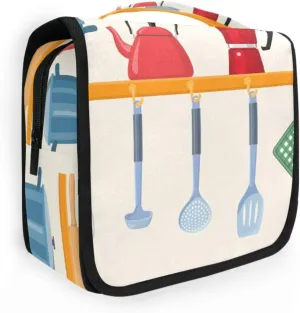 Travel Toiletry Bag Cosmetic Bag Kitchen Shelves with Tableware Portable Hanging Cosmetic Case Traveling With Leakproof Compartment Makeup Toiletries Cosmetic Organizer for Men Women