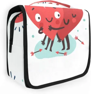 Travel Toiletry Bag Cosmetic Bag Velantine Two Hearts Be Mine Portable Hanging Cosmetic Case Traveling With Leakproof Compartment Makeup Toiletries Cosmetic Organizer for Men Women