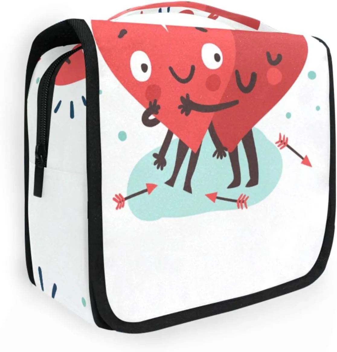 Travel Toiletry Bag Cosmetic Bag Velantine Two Hearts Be Mine Portable Hanging Cosmetic Case Traveling With Leakproof Compartment Makeup Toiletries Cosmetic Organizer for Men Women