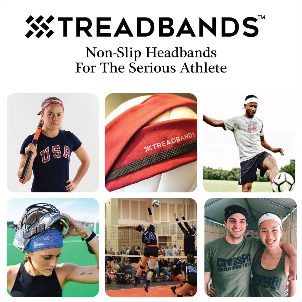 TreadBands All Terrain Tieback Non Slip Headband - Designs. Guaranteed to Stay in Place, Keeps Sweat Out of Your Eyes, Patented Grip Technology.