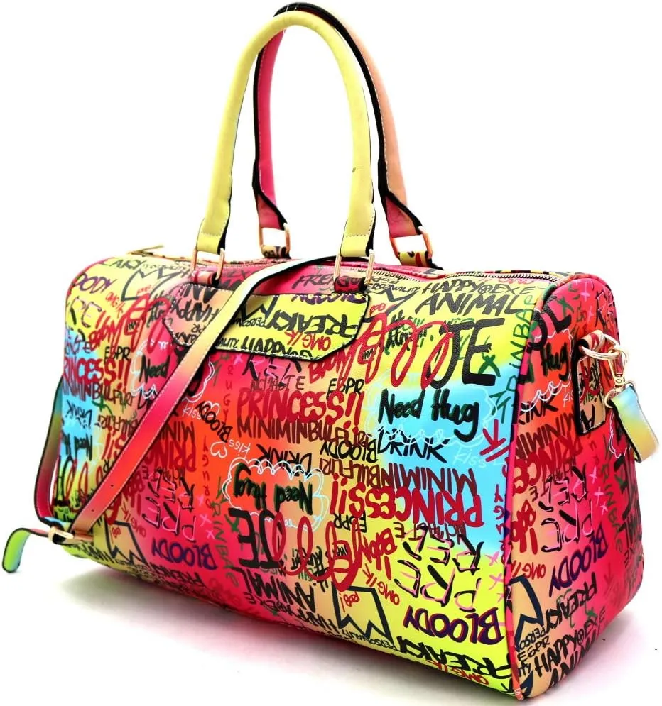Trendeology Travel Duffel Bag Weekender Graffiti Novelty Tote Handbag