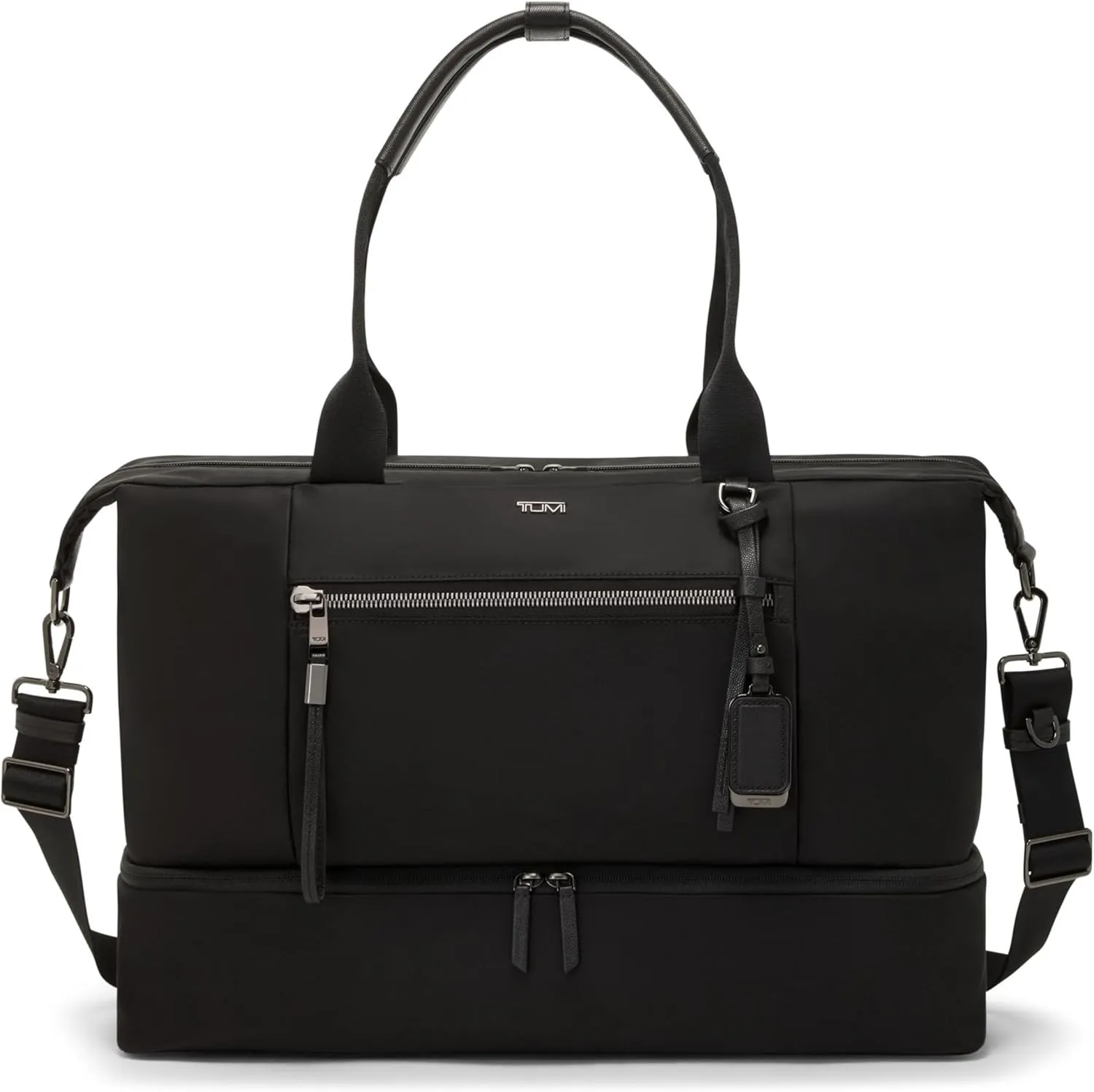 TUMI - Voyageur Contine Weekender - Travel Weekend Bag for Women - Holds Up to 14" Laptop - Multiple Compartment & Pockets - Black & Gunmetal Hardware