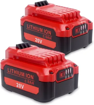 Upgraded 2-Pack 6.0Ah 20V Replacement Battery CMCB206 Compatible with Craftsman 20-Volt V20 Series Cordless Outdoor Tools - Compatible with Craftsman V20 CMCB204 CMCB202 Lithium Batteries