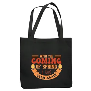 Uplift Your Mood This Spring Gifts to Inspire Peace and Joy Navy Black Multicolor Canvas Tote Bag