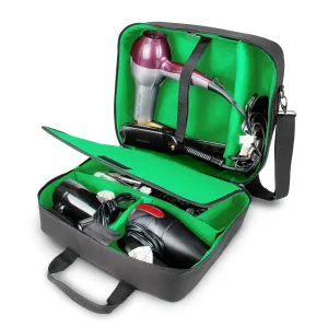 USA Gear Large Hairstylist Traveling Bag - Hair Salon Case - Customizable Interior with Adjustable Dividers - Fit All Hair Equipment Blow Dryer, Barber Tools, Curling Iron, Brushes (Green)