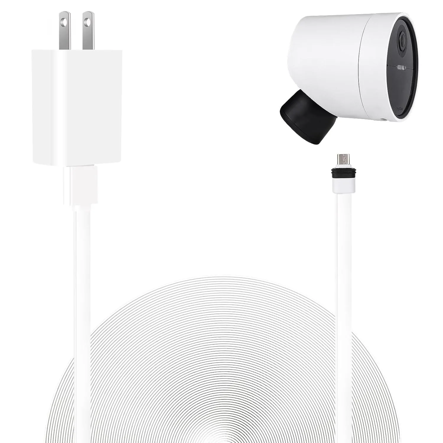 UYODM Power Cable Compatible with SimpliSafe Wireless Outdoor Security Camera,25Ft/7.5m Weatherproof USB Cable Power Your SimpliSafe Outdoor Camera continuously - White