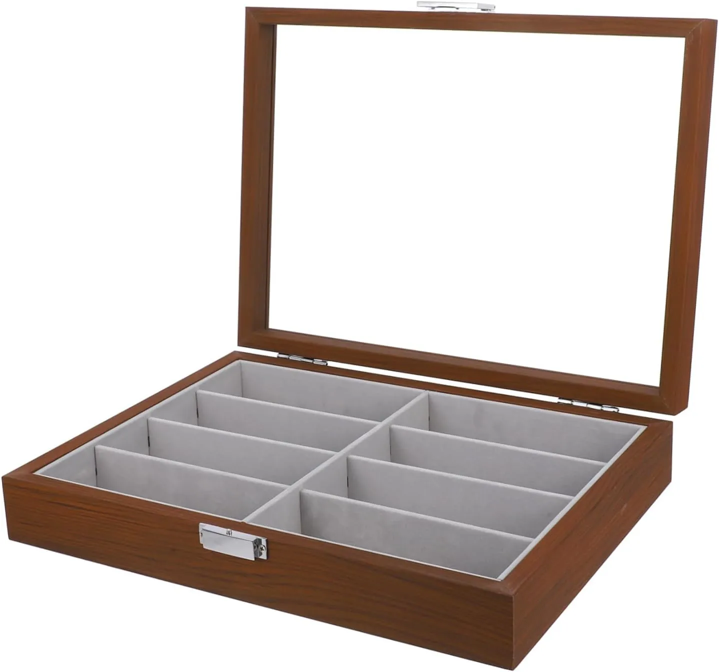 VALICLUD Elegant Wooden Sunglasses Storage Organizer Slots Eyeglass Display Case for Men Women Protective Interior Stylish Design Eyewear Holder for Home Office