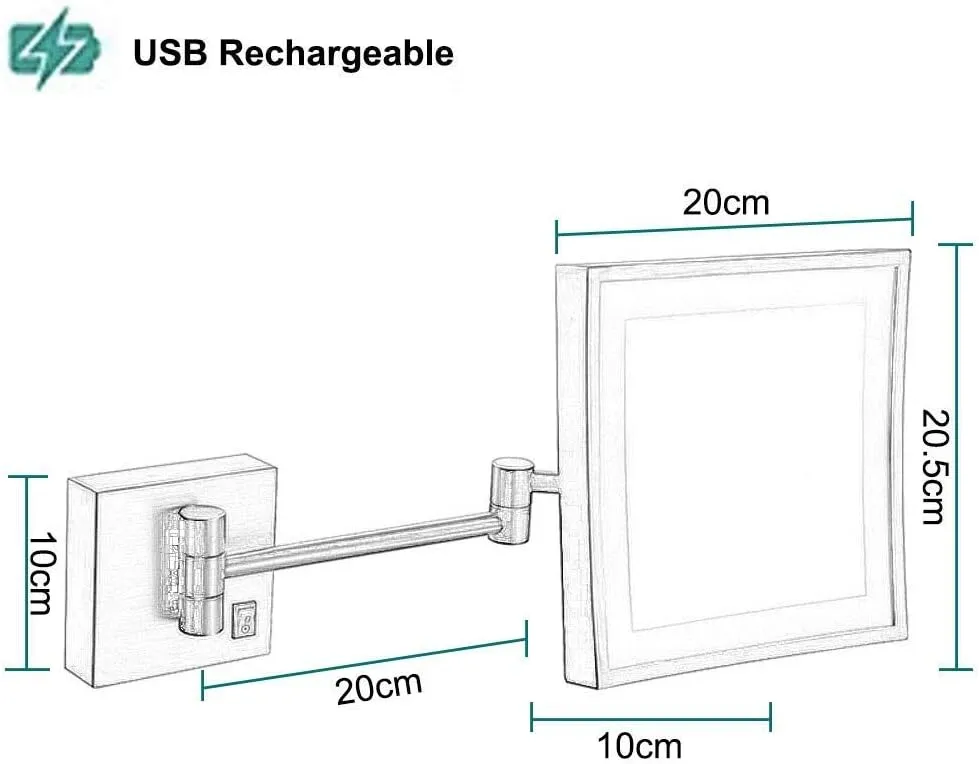 Vanity Mirror 8 inch Double Sided Wall Mount Makeup Mirror with 10X Magnification,Two-Sided 360Swivel Extendable Cosmetic Mirror Bathroom Shaving Mirror/Archaize