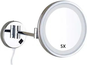 Vanity Mirror, Makeup Mirror Vanity Mirror Wall Mount LED Lighted 5X Magnifying Extendable Single Side Cosmetic Mirror for Bathroom Cosmetic Mirror