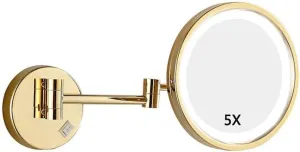 Vanity Mirror, Makeup Mirror Vanity Mirror Wall Mount LED Lighted 5X Magnifying Extendable Single Side Cosmetic Mirror for Bathroom Cosmetic Mirror