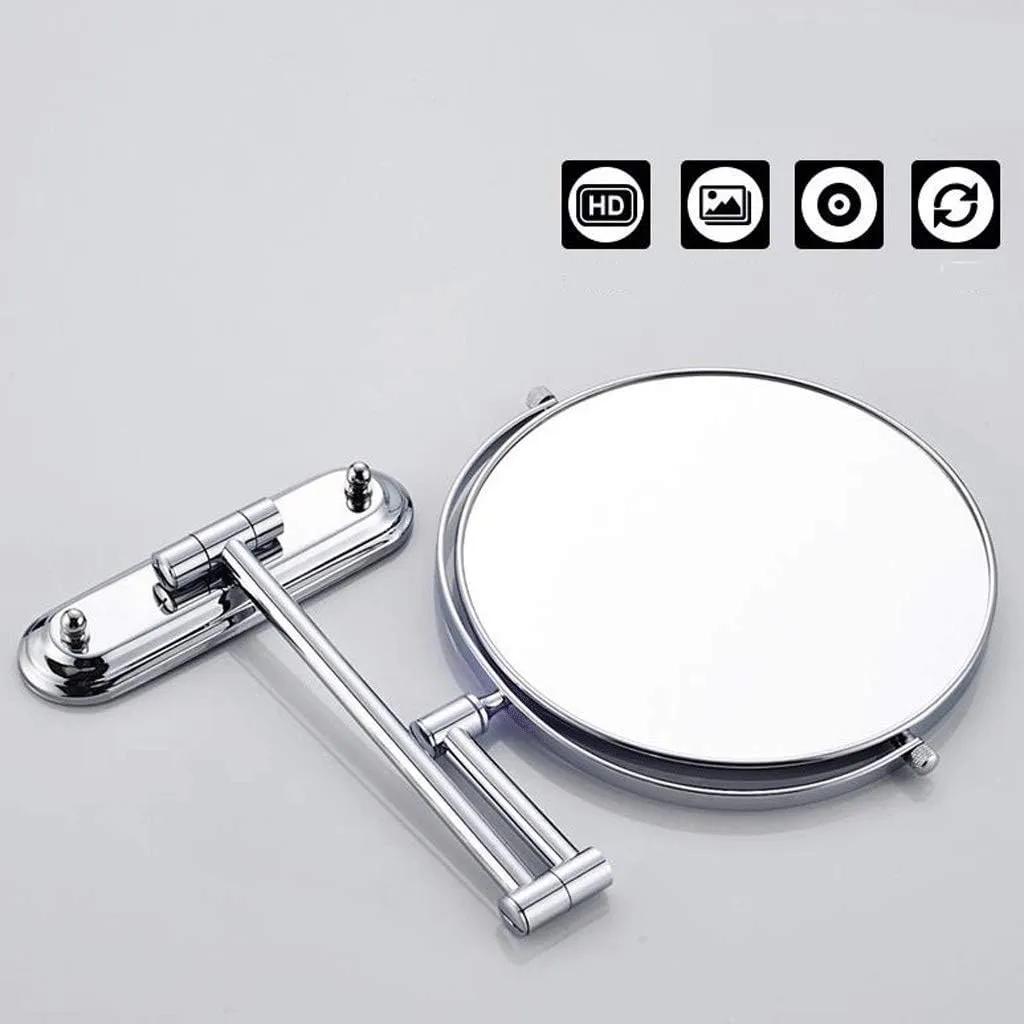 Vanity Mirror, Makeup Mirror Vanity Mirror Wall Mounted Shaving Cosmetic Mirror Extending Folding Double Sided 7X Magnification Bathroom Cosmetic Mirror (A 6 inch)