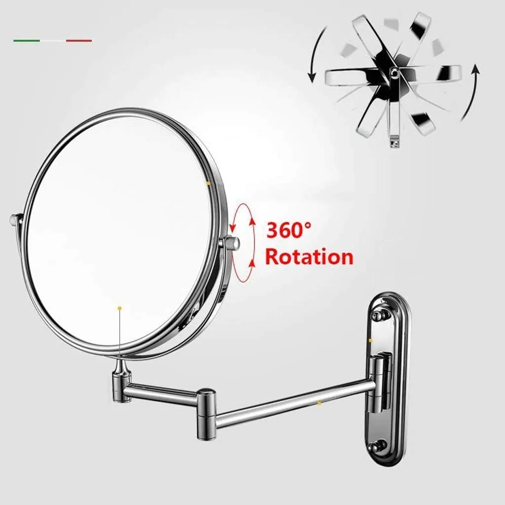 Vanity Mirror, Makeup Mirror Vanity Mirror Wall Mounted Shaving Cosmetic Mirror Extending Folding Double Sided 7X Magnification Bathroom Cosmetic Mirror (A 6 inch)