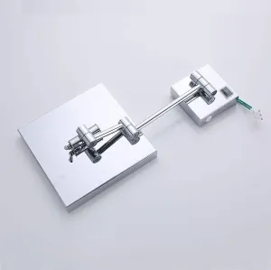 Vanity Mirror,Wall Mounted Mirrors Makeup Shaving Mirror Led Lighted Bathroom Mirror for Hotel Vanity with Adjustable Extendable Square 8 inch 3X Magnification Cosmetic Mirror Color
