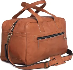 VC VINTAGE COUTURE Vintage Leather Duffle Bag for Travel or the Gym, Overnight Duffel Bag for Men and Women - Brown (VC030)