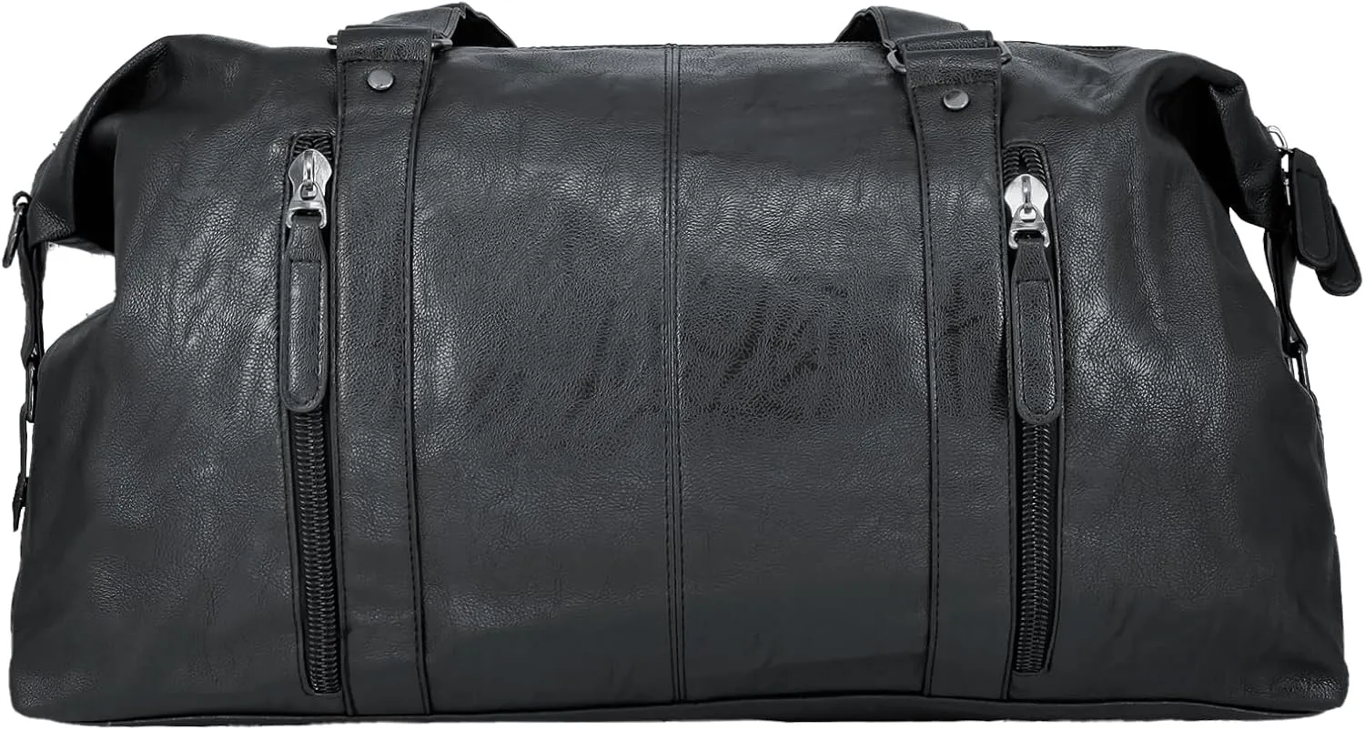 Vegan Leather Travel Duffel Weekender Bag Carry on Overnight Bag Sports Duffel bag For men and Women