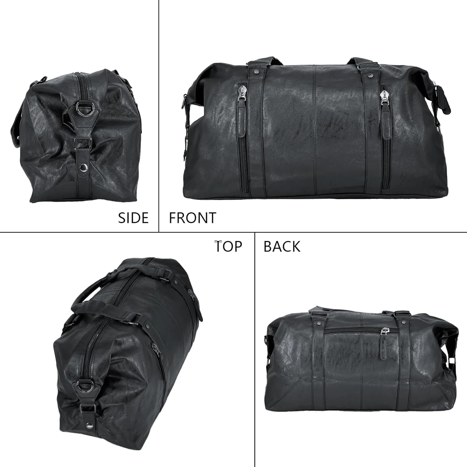 Vegan Leather Travel Duffel Weekender Bag Carry on Overnight Bag Sports Duffel bag For men and Women