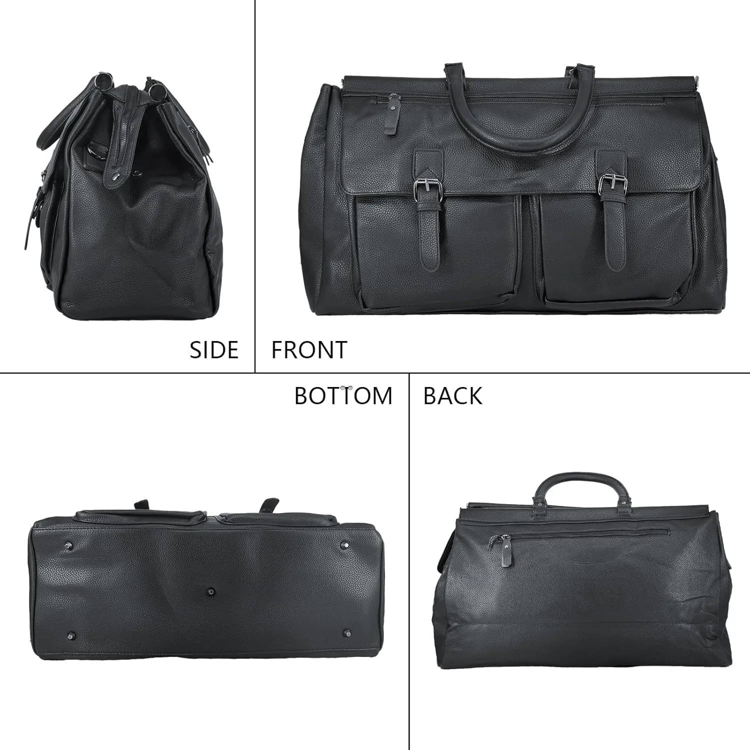 Vegan Leather Travel Duffle Weekender Overnight Weekend Carry on Shoulder Tote Bag For men and Women