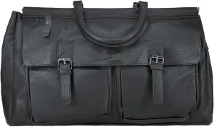 Vegan Leather Travel Duffle Weekender Overnight Weekend Carry on Shoulder Tote Bag For men and Women